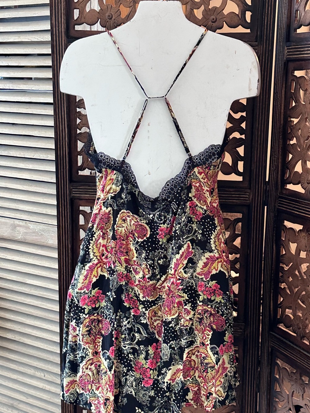 Free People Intimately Boho Multicolor Floral Paisley Lace Chemise / Slip / Gown - Picture 8 of 12